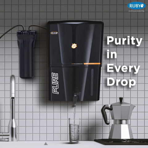 Ruby Alkaline Black Water Purifier with Copper RO UV UF with TDS adjustment (TDS meter free)