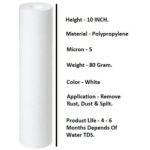 Ruby Pack of 4 Premium Quality Spun Filter (10 inch) Pre-Filter Suitable for all RO Water Purifiers (Sufficient for 12 months) | Washable and Reusable