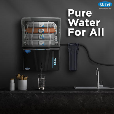 Ruby Fully Automatic Water Purifier with Silver impregnated Carbon Advanced Multi Stage RO+UV+UF 12 Litres Storage